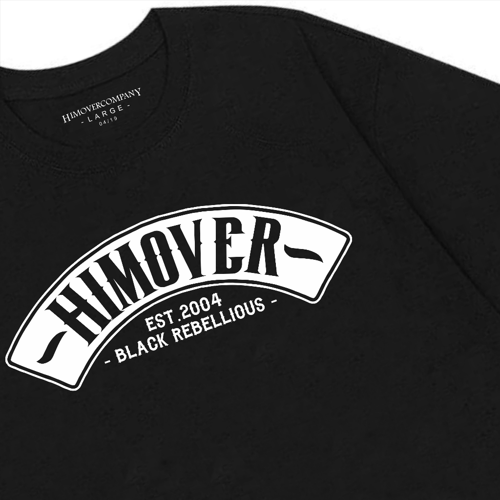 HIMOVER Kaos DISTRO Hitam Pria PREMIUM Black Rebellious Combad Supersoft 24s LOGFONT HMD