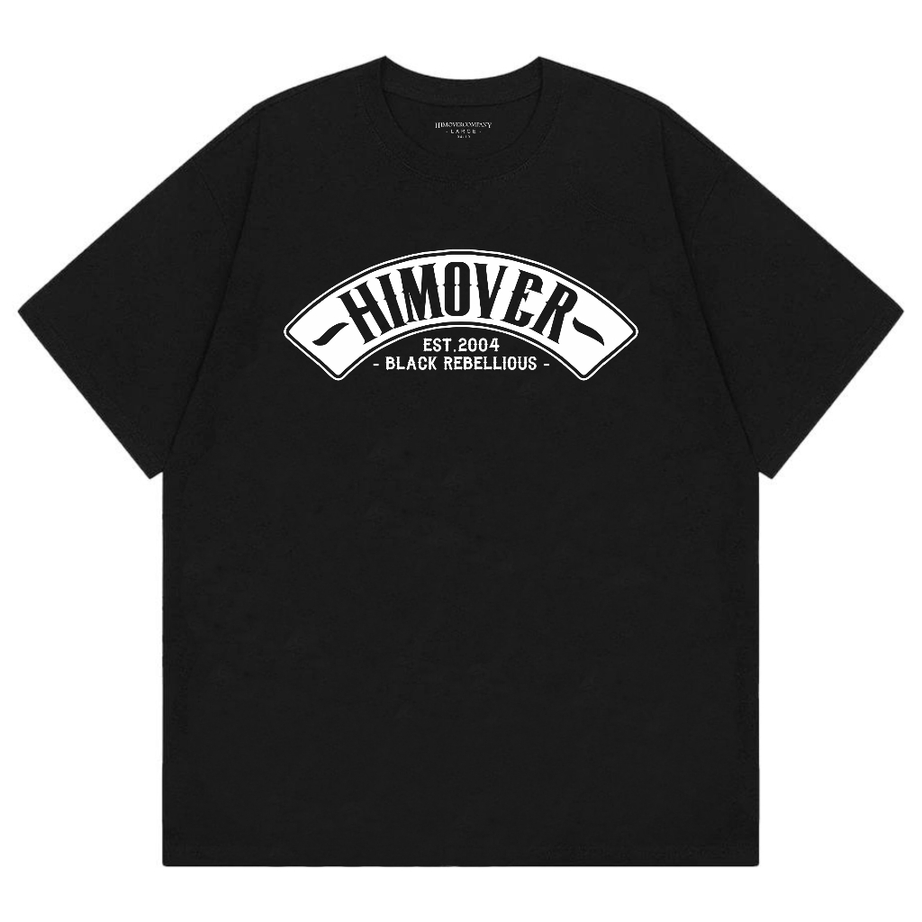 HIMOVER Kaos DISTRO Hitam Pria PREMIUM Black Rebellious Combad Supersoft 24s LOGFONT HMD